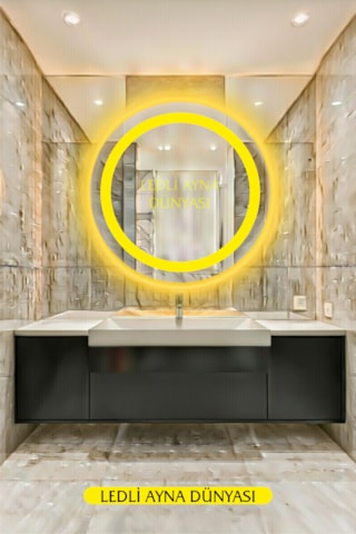 Ledliaynadünyası 60 Cm Günışığı Ledli Banyo Antre Makyaj Aynası Beyaz - Gümüş