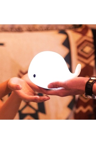 Sevimli Balina Gece Lambası Dokunmatik Sensörlü Renkli Çocuklar Için Usb Şarjlı İthal Ürün Çok Renkli