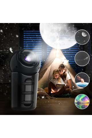 Taşınabilir Galaxy Projektör Işığı 360 Dönen Aurora Projektör