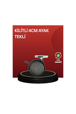 Sessiz Dönen Kilitli Mobilya Tekerleği 4 Cm Renkli