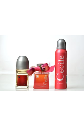 Cecile Amor Kadın Parfüm EDT 100 ML + Deodorant 150 ML + Roll On 50 ML
