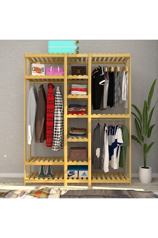 Corto - Açık Ahşap Gardırop