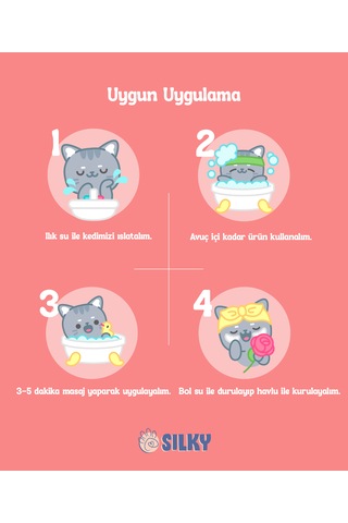 Silkypetwash - Kedilere Özel Doğal Çilek Özlü Şampuan - 400ml