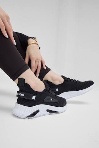 Tonny Black Esnek Konforlu Rahat Kalıp Spor Ayakkabı Unisex Siyah Beyaz Ayakkabı Tbtklc040