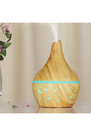 Padalink Aromaterapi Dağıtıcı 7 Renkli Led Gece Lambalı, 300ml, Hızlı Kurutma, Usb Şarjlı, Ahşap Desenli, 35db Alçak Gürültü, Ev/ofis İçin