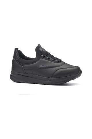 Parley 940-24 Deri Anatomik Lastikli Kadın Sneaker Siyah