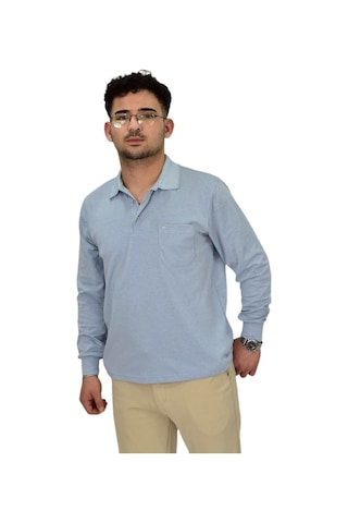 Dynamo Erkek Büyük Beden Mevsimlik Polo Yaka Sweatshirt 1-6830 Bgl-st04415 Mavi