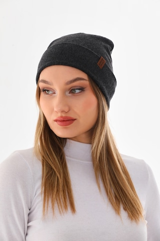 Kadın Katlamalı Antrasit Penye Bere Antrasit