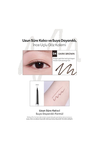 Suya Dayanıklı, İnce Uçlu Göz Kalemi Clıo Sharp So Simple Waterproof Pencil Liner 004 Dark Brown 004