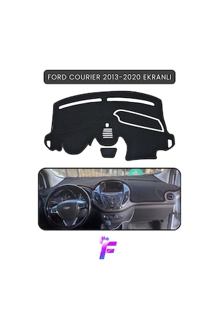 Ford Courier Ekranlı 2013-2020 Torpido Örtüsü Güneşten Korur Kolay Montaj Tam Uyum Tb72 Siyah