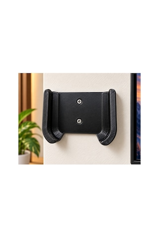 Mi Box S 2. Nesil Uyumlu Duvar Askı Aparatı Vidalı Tv Box Tutucu Duvar Montaj Standı Siyah