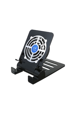 Jeemson Siyah Cep Telefonu Ve Tablet Soğutma Stantı - Ayarlanabilir Fanlı Düşük Gürültülü Evrensel Tutucu