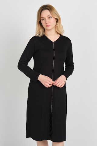Sistas Kadın V Yaka Parlak Şerit Detaylı Uzun Kollu Çift Cepli Elbise 24442 Siyah Siyah