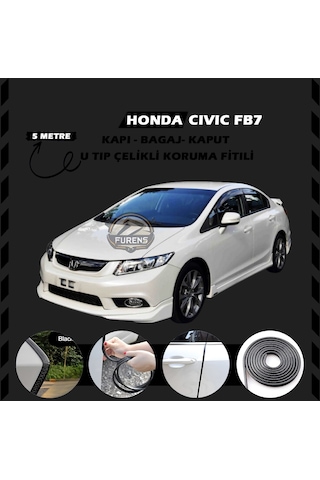 Honda Civic Fb7 Oto Araç Kapı Koruma Fitili 5metre Parlak Siyah Renk