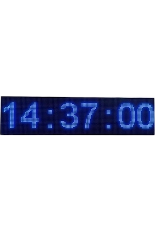 Sanec Çift Taraflı Dış Mekan Renkli Saniyeli Saat - 16x64cm