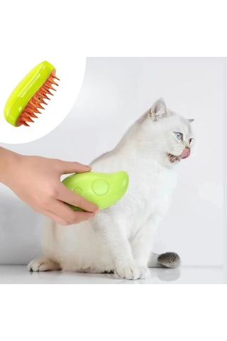Buharlı Yumuşak Silikon Uçlu Kedi - Köpek Tüy Tarama Tarağı Yıkama Tımar Fırçası Çok Renkli