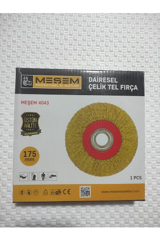 Meşem Dairesel Çelik Tel Fırça 175 Mm Üstün Kalite 1 Adet