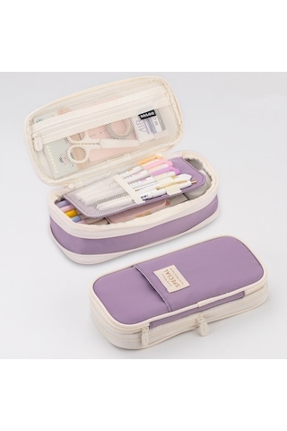 Maoyaya Mor Macaron Kutusu Katmanlı Kapasiteli Kalem Gözlü Çok Çift Büyük Angoo Wf Mor