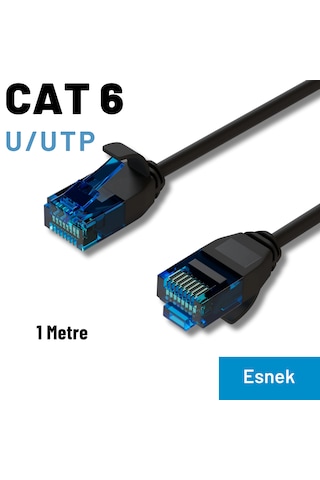 Irenıs Cat6 U/utp Esnek Kablo, 1 Metre Siyah