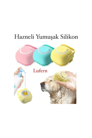 Şampuan Hazneli Silikon Duş Kesesi Kedi Köpek Duş Kesesi Pet Yıkama Kesesi Evcil Hayvan Masaj