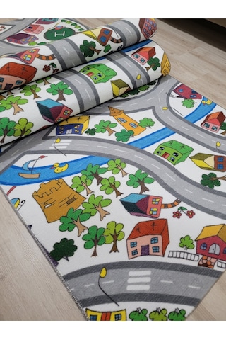 Arbese Çocuk Odası Halısı Antibakteriyel Yolluk Kreş Ve Anaokulu Halısı Cck01arbs Gri