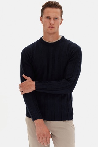 Twn Slim Fit Lacivert Rib Örgü Kazak 3ec063302441m 101