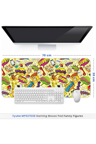 İlyuka Mousepad 70x30cm Büyük Boy Xl Mp527030 Funny Figures