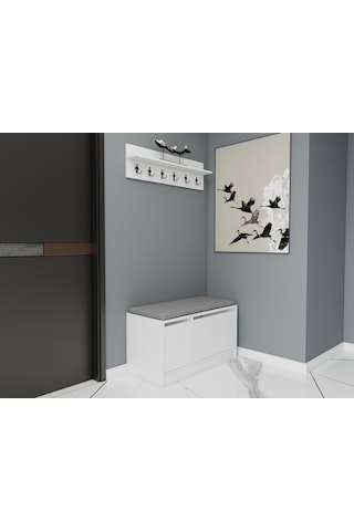 Mira Ayakkabı Dolabı-beyaz/beyaz Beyaz