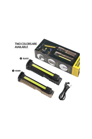 Ebitda Ft20 Katlanır Mıknatıslı Araba Muayene Işığı Siyah - Şarj Edilebilir Pil, 300-400 Lümen, Ipx4 Su Geçirmez