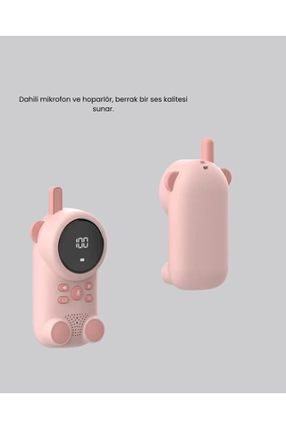 Şarjlı Bebek Telsizi Uzun Mesafe 22 K Lcd Ekran Vox Modu 400 Mah Çok Renkli