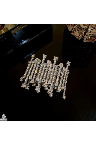 Tam Elmas Bilezik, Tasarımcı Bilezik, Havalı Feng Shui Elmas Elastik Bilezik Beyaz