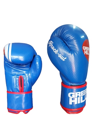 Green Hill Knock Out Carbon Deri Boks Ve Kick-boks Eldiveni Mavi