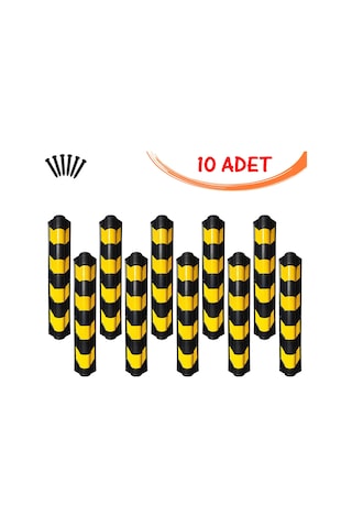 Kauçuk Otopark Köşe Kolon Koruyucu Oval Otopark Kolon Koruma 10 Adet