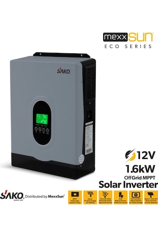 Sako 2KVA 2000VA 1.6KW 1600 Watt Tam Sinüs Akıllı 80A H.V. MPPT 60-450Vdc İnverter 12Vdc-220Vac 2kw 1kw İnvertör