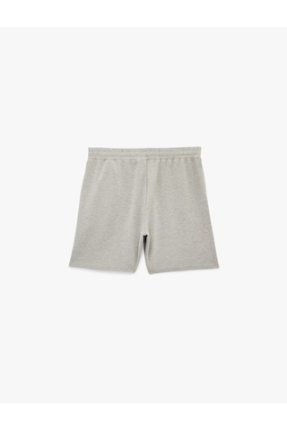 Koton Modal Karışımlı Cepli Beli Lastikli Spor Şort Gri Melanj 6sam40092nk