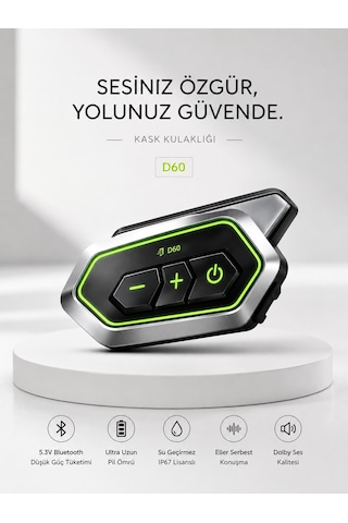 Ip67 Su Geçirmez İnterkom Bt5.3 Rgb Işıklı Motosiklet Kask Kulaklığı