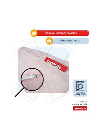Xpermate Sarılma Yastığı Bacak Arası Yastığı Silindir 150cm Pembe