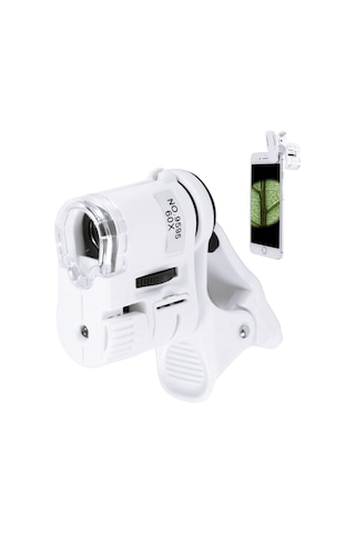 Nikula- 60x Mini Cep Telefonu Için Mandallı Mikroskop Uv Ledli Büyüteç Model Al2431