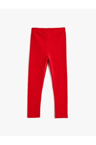 Koton Kadife Tayt Fitilli Beli Lastikli Pamuk Karışımlı Kırmızı 5wkg40033ak Kırmızı