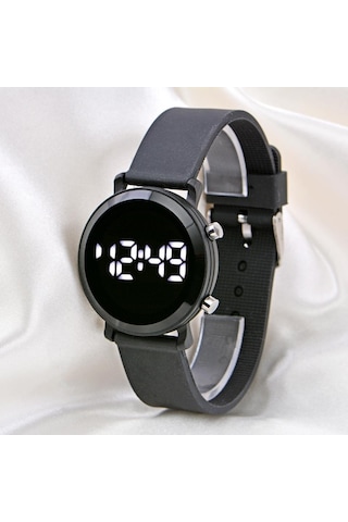 Yeni Sezon Unisex Kol Saati Siyah Renk Silikon Kordon Led Bileklik St-304122