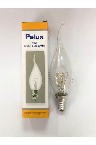 10 Adet Pelux 40w E14 Kıvrık Buji Dimmer Uyumlu