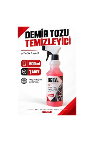 Bgea Dtt Demir Tozu Temizleyici Sprey 500 Ml Ph Nötr Jant Ve Araç Yüzey Temizleyici