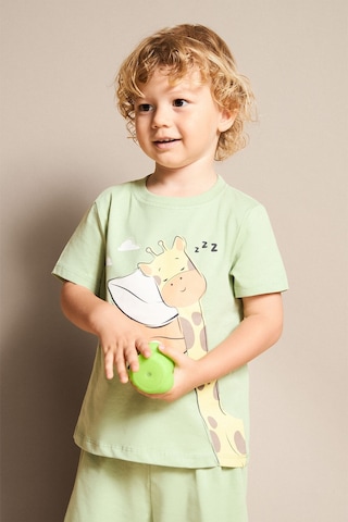 Defacto %100 Pamuk 2li Ayıcıklı Ecru Pijama Takımı Erkek Bebek G8862a526smgn1216 Yeşil-gn1216