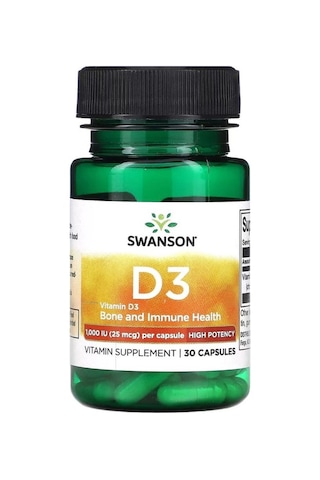 Swanson, Vitamin D3, High Potency, 1,000 Iu 25 Mcg , 30 Kapsül