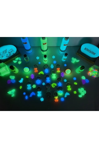 100 Gr Fosfor Tozu Karanlıkta Parlayan Fosfor - Luminous Turkuaz