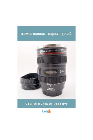 Objektif Görünümlü Sızdırmaz Termos Bardak Çok Renkli