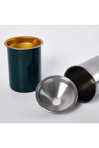 Ulzyvf Yuvarlak Yeni Teras Stil Rüzgar Puro Paslanmaz Küllük Küllük Kapalı Geçirmez Dumansız Çelik 2 Ge