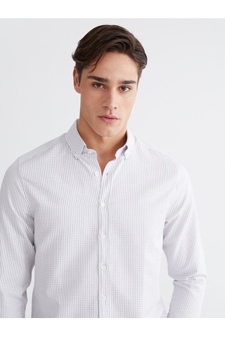 Lcw Busıness Gri Regular Fit Ekose Erkek Gömlek