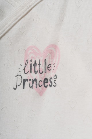 Babycosy Organic Wear %100 Organik Pamuk,2'li Kruvaze Kısa Kollu Bebek Tulum Little Princess Yazlık Kız Bebek Tulum Pembe