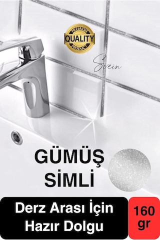Pratik Gümüş Silver Simli Hazır Derz Fayans Seramik Boşluk Anında Kapatıcı Yer Cephe Yenileyici